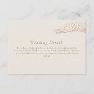 Modern Palm Leaf Wishing Detail Enclosure Card