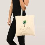 Modern Palm Tree Bride Tribe Bachelorette  Tote Bag<br><div class="desc">Tote bag perfect for a bachelorette weekend with "bride tribe" in modern script font and a watercolor tropical palm tree. Personalise with name - purchase one for each lady.</div>
