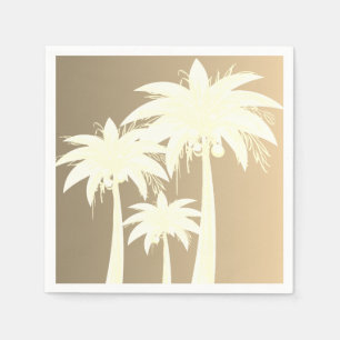 Modern Palm Tree Coastal Beige Sand Beach Summer  Napkin