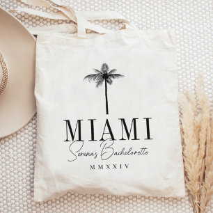 Modern Palm Tree Personalised Bachelorette Party Tote Bag