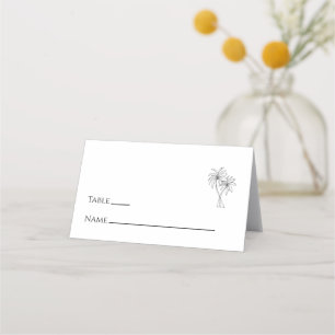 Modern Palm Trees Tropical Destination Wedding  Place Card