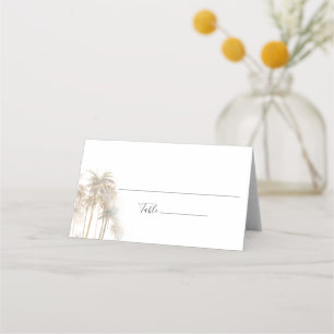 Modern Palm Trees Watercolor Wedding Place Card