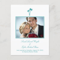 Modern Palm Trees Wedding Announcement