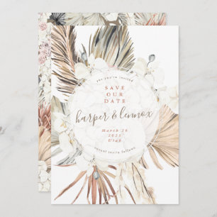 Modern Pampas Boho Beach Summer Arch Save The Date