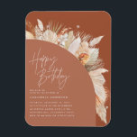 Modern pampas grass  birthday terracotta magnet<br><div class="desc">Modern pampas grass birthday terracotta party invitation design.</div>