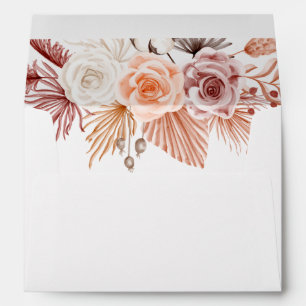 Modern Pampas Grass Floral Terracotta Wedding Envelope