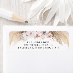 modern pampas grass orchid bohemian label