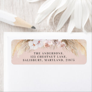 modern pampas grass orchid bohemian label