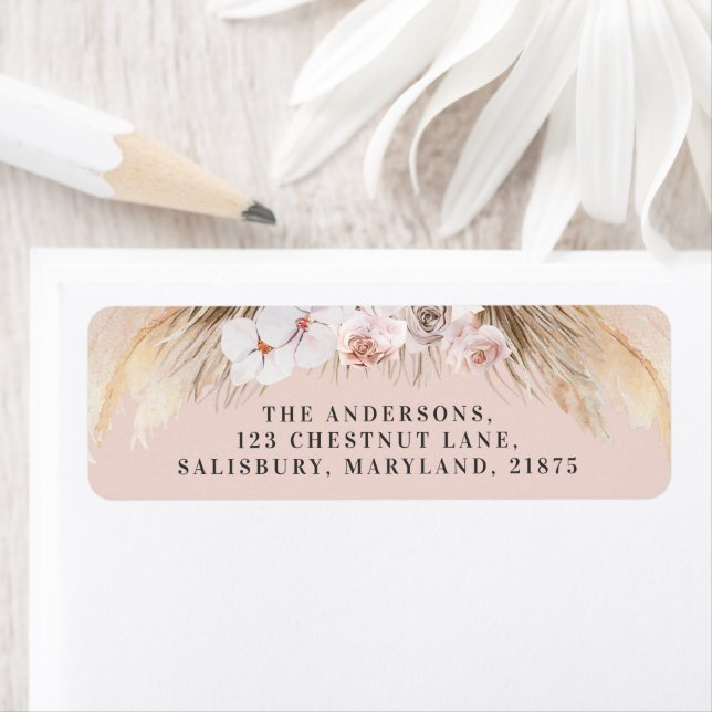 modern pampas grass orchid bohemian label (Insitu)