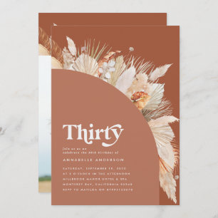 Modern pampas grass terracotta 30th birthday photo