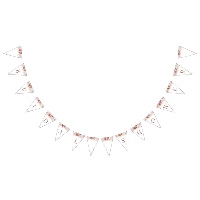 Modern Pampas Grass Terracotta Bridal Shower Bunting (All)