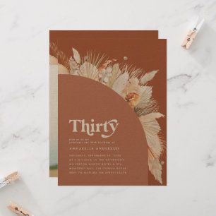 Modern pampas grassterracotta 30th birthday photo