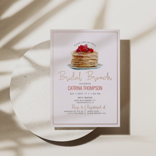 Modern Pancakes Bridal Brunch Shower Rose Gold (Creator Uploaded)
