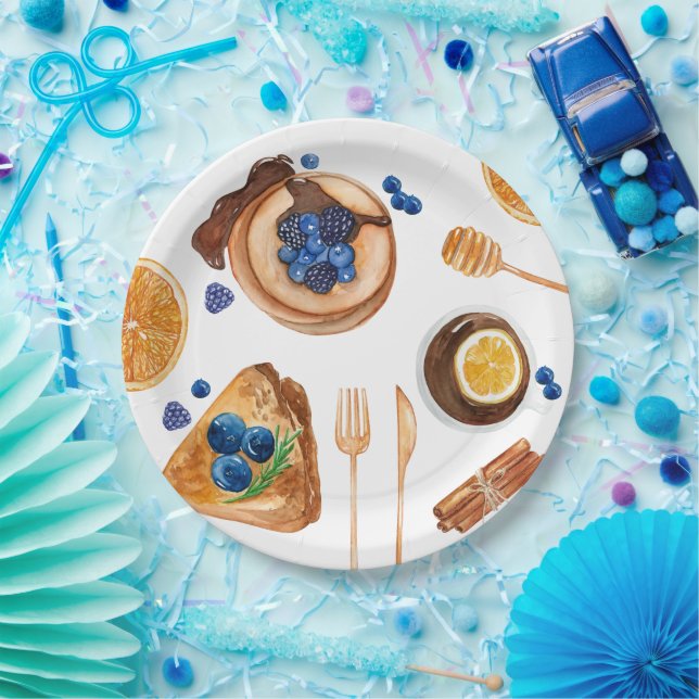 Modern Pancakes Kitchen Beauty Breakfast Paper Plate (Party)