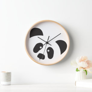 Modern Panda Wall Clock, 10" Round Clock