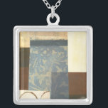 Modern Panel Painting Silver Plated Necklace<br><div class="desc">A Norman Wyatt original,  this work is a modern panel painting with a number of different colours. Brown blends with grey,  cream and yellow in this piece. There are even a few circles in the bottom left corner of the work. Get your hands on this print today!</div>