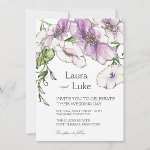 Modern Pansy Wedding Invitation