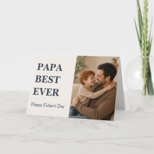 Modern PAPA BEST EVER Photo Card - Father's day