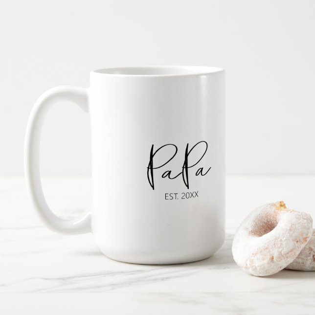 Modern Papa Mug with children's Names (With Donut)