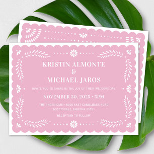 Modern Papel Picado Mexican Wedding Invitation