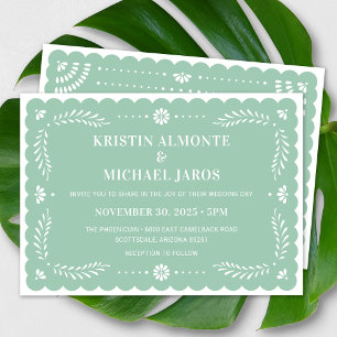 Modern Papel Picado Mexican Wedding Invitation