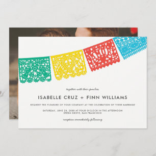 Modern Papel Picado   Wedding Invitation
