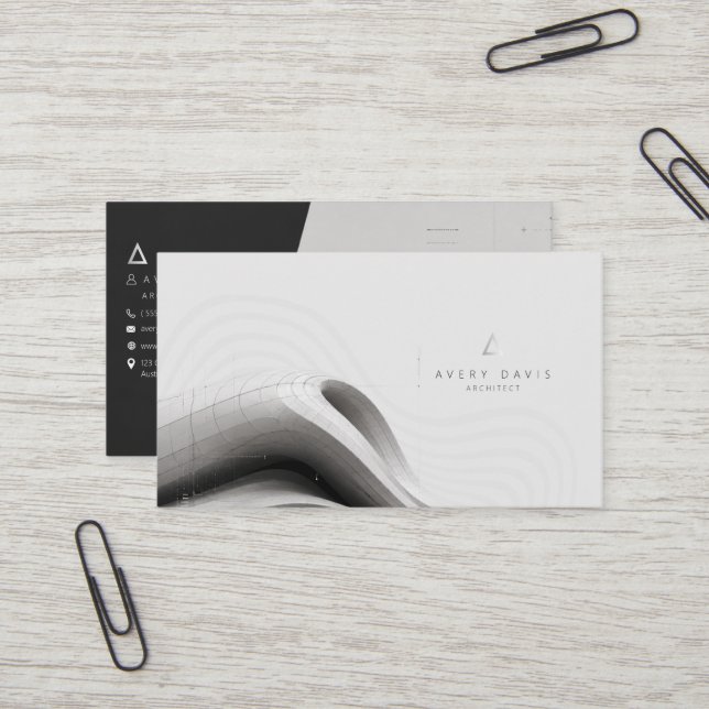 Modern Parametric Futurist Architect Business Card (Front/Back In Situ)
