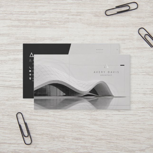 Modern Parametric Futurist Architect Business Card (Front/Back In Situ)