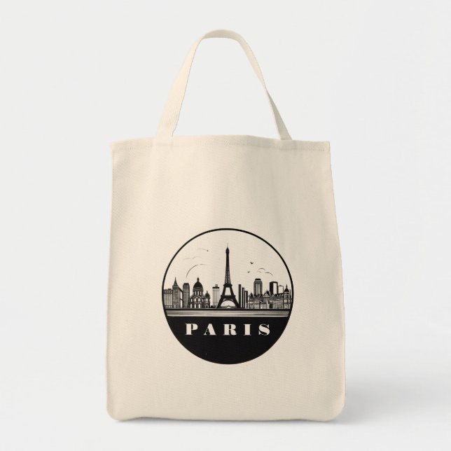 Modern Paris, France Cityscape | Skyline Tote Bag (Front)