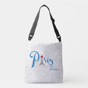 Modern Paris, France Design Heart Chic Crossbody Bag