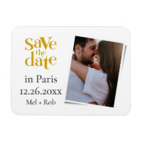 Modern Paris Gold Unique Photo Save The Date 