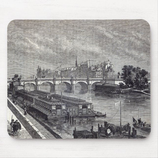Modern Paris: The Pont Neuf, 1845 Mouse Mat (Front)