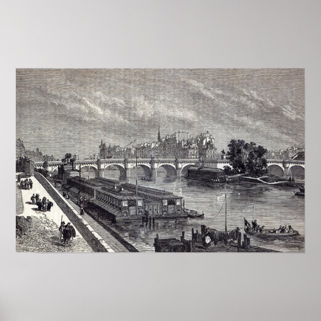 Modern Paris: The Pont Neuf, 1845 Poster (Front)