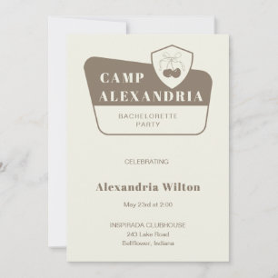 Modern Park Camping Bachelorette Party   Invitation