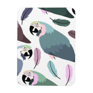 Modern Parrots Tropical Pattern  Magnet