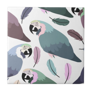 Modern Parrots Tropical Pattern  Tile