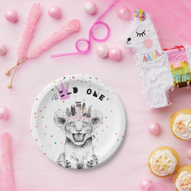 Modern Party Animals Birthday Party Paper Plate (Party)