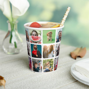 Modern Party Photo Collage Pattern Paper Cups