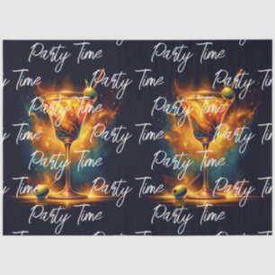 Modern Party Time Neon Personalised Tissue Paper