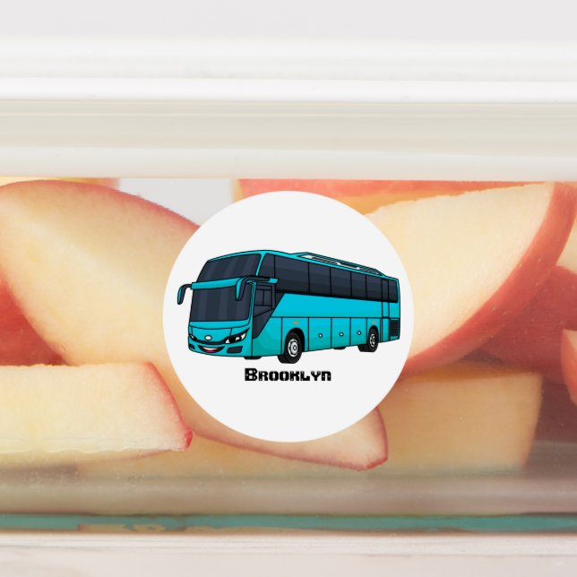 Modern passenger bus cartoon illustration (Affixed)
