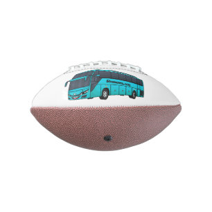 Modern passenger bus cartoon illustration  american football