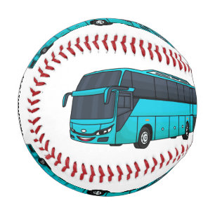 Modern passenger bus cartoon illustration  baseball