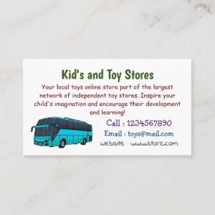 Modern passenger bus cartoon illustration business card