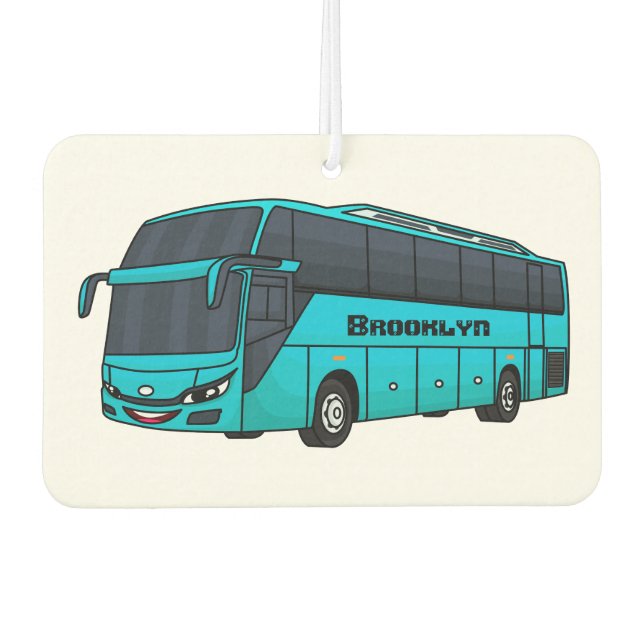 Modern passenger bus cartoon illustration car air freshener (Front)