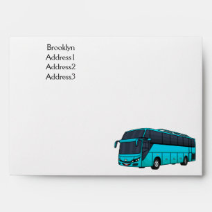 Modern passenger bus cartoon illustration envelope