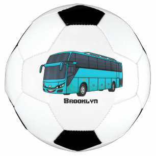 Modern passenger bus cartoon illustration football