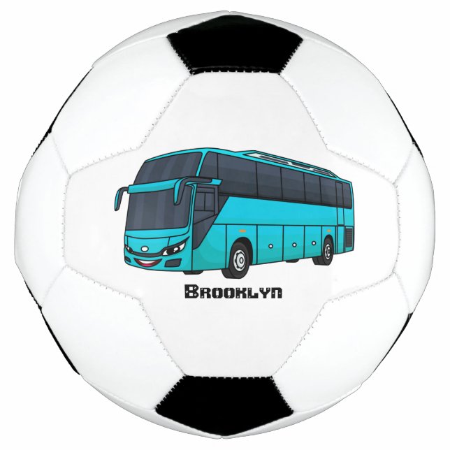 Modern passenger bus cartoon illustration  football (Front)