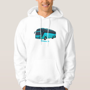 Modern passenger bus cartoon illustration hoodie