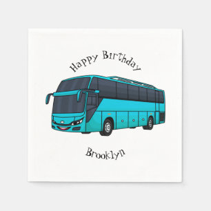 Modern passenger bus cartoon illustration  napkin