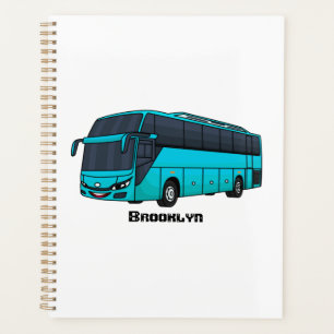 Modern passenger bus cartoon illustration planner